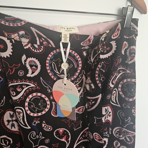 Ted Baker London Black and Pink Paisley Midi Skirt - Picture 6 of 12